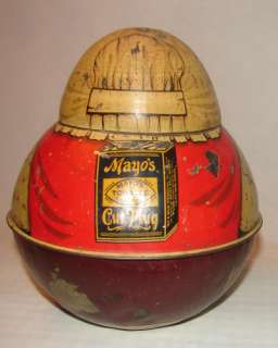   Americana Antique Mayos ROLY POLY TOBACCO TIN BROWNIE MAMMY 1912