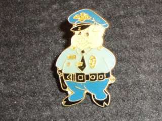 Porky Pig Police Officer 80s Metal Enamel Pin Badge Cop  