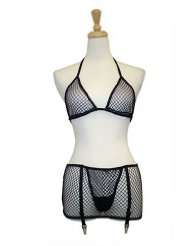 Exposed By Magic Silk Fishnet Collection, Fishnet Skort Set With 