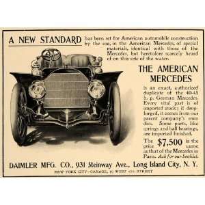  1905 Ad American German Mercedes Daimler Manufacturing 