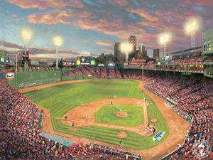 FENWAY PARK Thomas Kinkade Postcard Art Large Boston Red Sox Baseball 