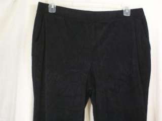   Club Black Slash Front Pocket Velour Pants Size PL Petite Large (8679