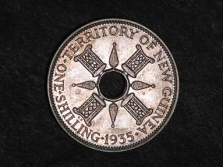 NEW GUINEA 1935 1 Shilling Silver UNC  