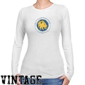 NCAA Texas A & M Commerce Lions Ladies White Distressed Logo Vintage 