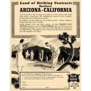  1940 Ad Rock Island Lines Train Arizona California Golf 