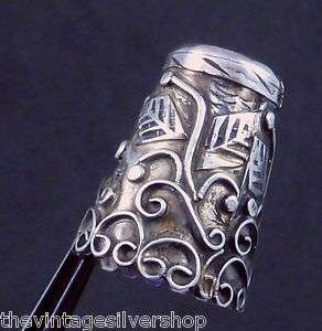 VINTAGE STERLING SILVER THIMBLE TAXCO MEXICO MEXICAN ORNATE BIG 15471 