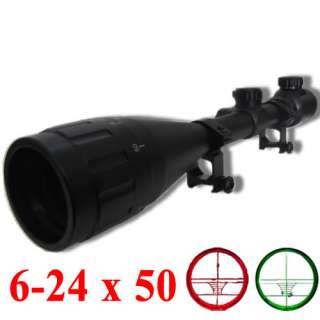 NEW TACTICAL 6 24x50 RED/GREEN MIL DOT QUALITY SNIPER RIFLE SCOPE w 