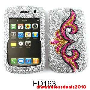 FOR BLACKBERRY TOUR 9630 BOLD 9650 CRYSTAL PINK YELLOW TATTOOS WHITE 
