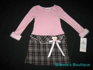    Plaid Wool Dress Girls Clothes 6 Fall Winter Boutique Party  