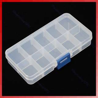 Clear Compartments Plastic False Nail Tips Storage Box  