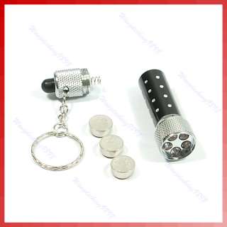 LED Mini Flashlight Torch Key Chain Key Ring Black  