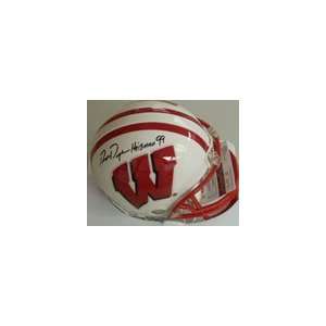  Ron Dayne Signed Badgers Mini Helmet   Heisman 99 Sports 
