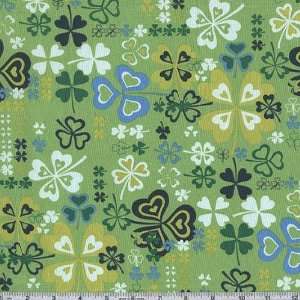  45 Wide Good Luck Charm Green Fabric By The Yard Arts 