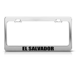 El Salvador Flag Chrome Country license plate frame Stainless Metal 