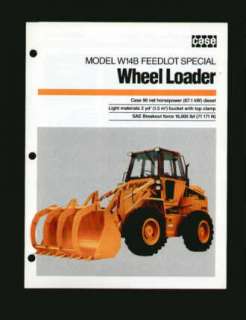 Case W14B Feedlot Specl.Wheel Loader Specs Brochure  