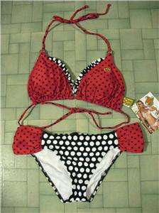 COVER STYLE BIKINI HEART DESIRE RING TRI TOP RUCHED SIDE BOTTOM SZ S 