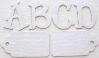 Bazzill Plain *WHITE* Alphabet Chipboard Letters  