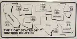 Route 66 Historic Eight License Plate  