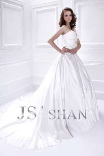   Princess Satin Strapless Train A Line Bridal Gown Wedding Dress,Custom