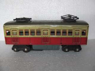 Huge Vintage Y.M. Mark Cable Car Tram Windup Tin Toy  