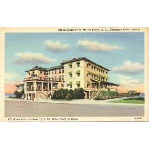 1940s Vintage Postcard Ocean Plaza Hotel   Myrtle Beach South Carolina