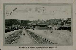   Avenue Looking West, Richmond, Calif. Card is postally used in 1908
