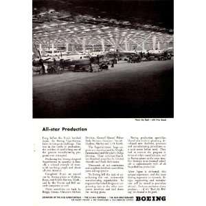  1945 WWII Ad Boeing All Star Production Factory Orginal 
