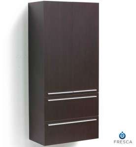 Fresca Wenge Bathroom Linen Cabinet w/ Three Storage Areas   FST8013WG 