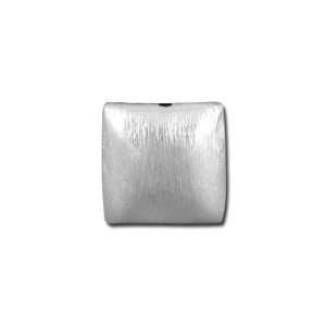  10mm Silver Brushed Puff Square Metal Beads Arts, Crafts 