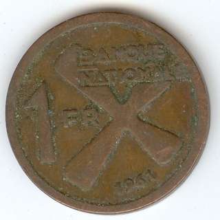 Katanga 1 franc 1961 * a MUST for World coin collector  