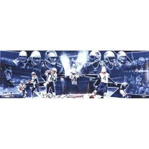  England Patriots Unsigned Panoramic Photograph with Snow Background 
