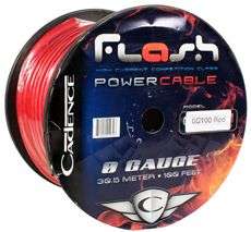 Cadence 0G100 RED 0 AWG Gauge 25 Feet Amp Power + Ground Wire Car 