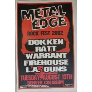  Dokken Ratt Warrant LA Guns Denver Concert Poster