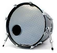 22 Chrome or Sparkle Bass Drum Head with HOLZ   NEW  
