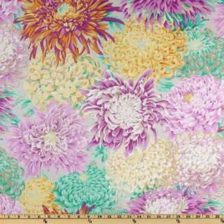   Collective 2010 Soft Japanese Chrysanthemum Pastel Fabric By The Yard