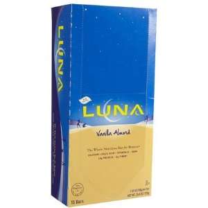 Luna Womens Nutrition Bars, Vanilla Almond, 15 ct (Quantity of 3)