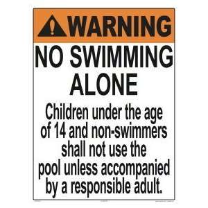  No Swimming Alone Sign 1006Ws1824E Patio, Lawn & Garden