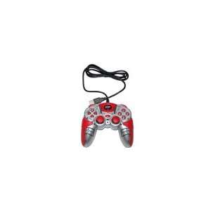  USB 2.0 PC Dual Double Shock Controller(Red & Silver) for 