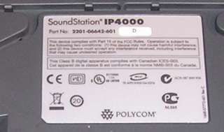 Polycom SoundStation IP4000 SIP Conference Phone, w/AC Adaptor, 2201 