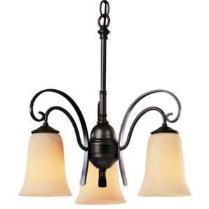  Three Arms Scroll Down Light Chandelier  R080507 Finish 