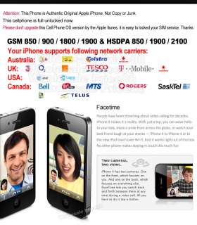NEW UNLOCKED APPLE IPHONE 4 16GB iOS5.0 3G 5MP GPS WIFI SMARTPHONE 