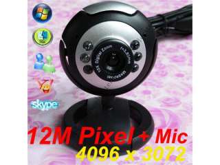   Laptop USB 12.0M Pixel 6 LED Night Vision Web Camera with Built in Mic