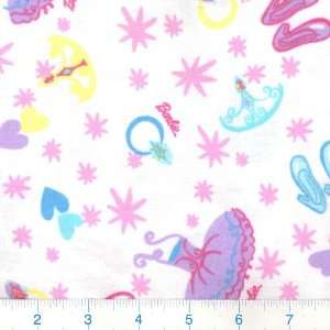  44 Wide Flannel Barbie Dress Up White Fabric By The Yard 