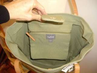 Wilsons Canvas Leather Spring Tote Bag Handbag Purse Olive NWT  