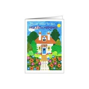  Housewarming Invitation Card   Cottage with Flowers Card 