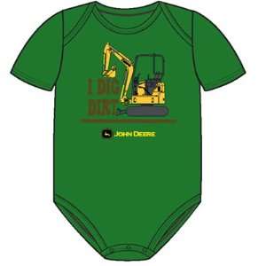  Infant Onesie I Dig Dirt on Green Baby