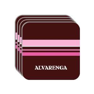 Personal Name Gift   ALVARENGA Set of 4 Mini Mousepad Coasters (pink 