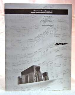 This original owners guide is for the Bose Acoustimass 15 home 