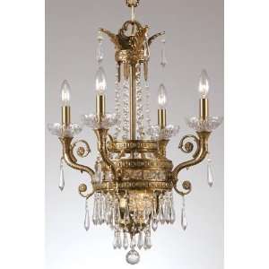  6 lt Paris Flea Crys Chandlier 26hx20w Aged Bronze