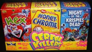   CEREAL KILLERS TRADING CARDS BY WAX EYE 3 BOX TRAY FACTORY SEALED